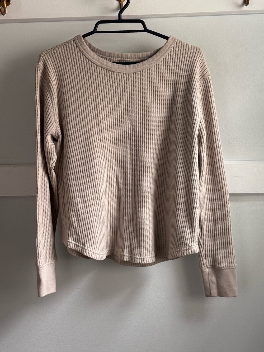 GAP Women's Long-Sleeve Waffle Knit Top - Grey